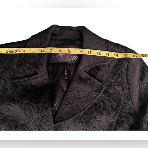 Buffalo David Bitton Black Paisley textured Coat Sz M​​​​ - Picture 7 of 14